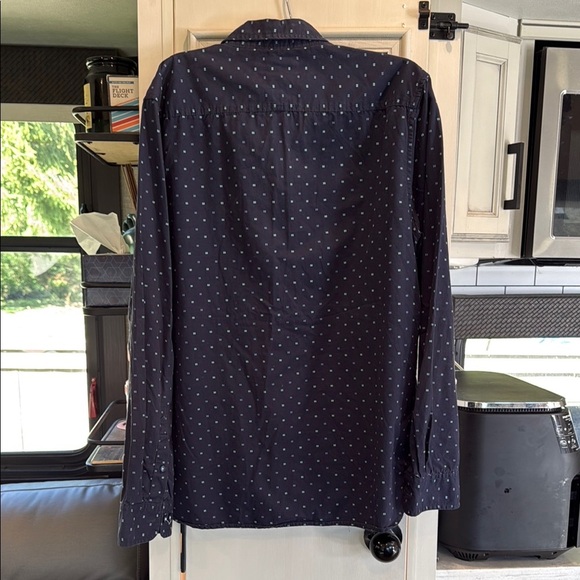 Denim & Flower  Men's Navy Blue Polka Dot Shirt - Picture 5 of 6